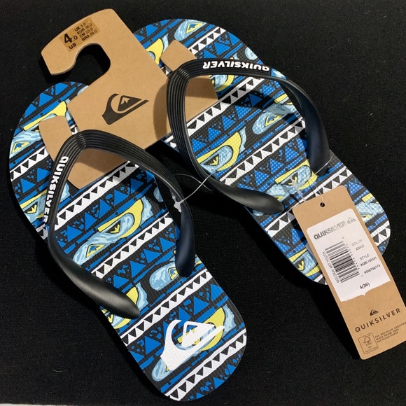 Quicksilver boys flip-flops size 4 - Picture 1 of 3